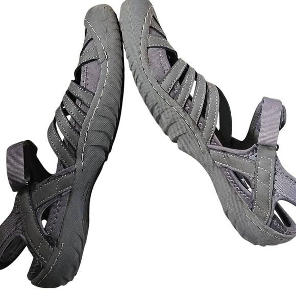 Jambu Sport Poppy Sandal Gray Adjustable Hook & Loop All terrain Sole Size 10 - Picture 5 of 7